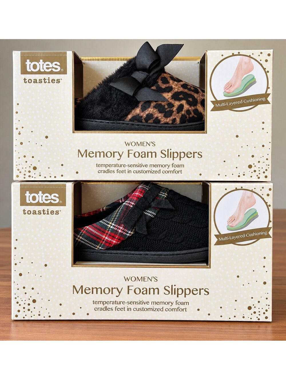 Lot of Two (2) - L Women’s 2 Pairs Totes Slippers
